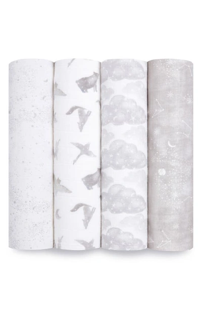 Shop Aden + Anais 4-pack Classic Swaddling Cloths In Map The Stars Grey