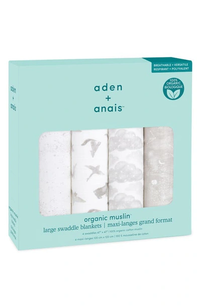 Aden + Anais 4-pack Classic Swaddling Cloths In Map The Stars Grey