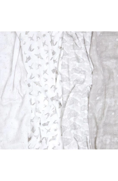 Aden + Anais 4-pack Classic Swaddling Cloths In Map The Stars Grey
