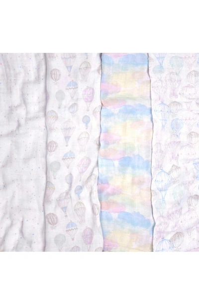 Aden + Anais 4-pack Classic Swaddling Cloths In Above The Clouds Pink