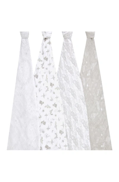 Aden + Anais 4-pack Classic Swaddling Cloths In Map The Stars Grey