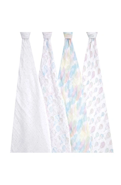 Aden + Anais 4-pack Classic Swaddling Cloths In Above The Clouds Pink