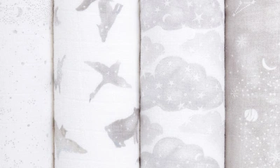 Shop Aden + Anais 4-pack Classic Swaddling Cloths In Map The Stars Grey