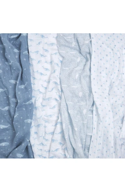 Aden + Anais 4-pack Classic Swaddling Cloths In Oceanic Blue