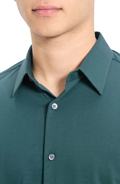 Theory Irving Short Sleeve Button-up Shirt In Cypress - Twi