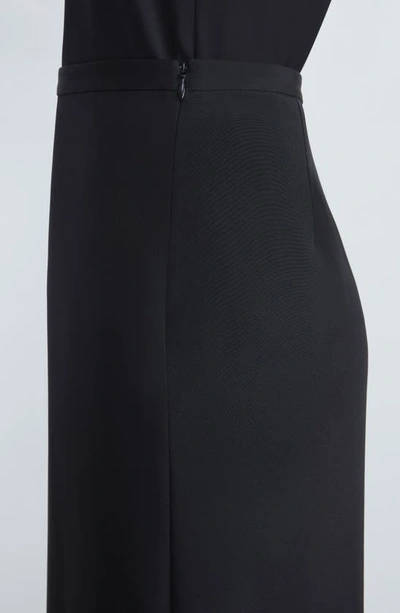 Shop Lafayette 148 Silk Stretch Crepe De Chine Maxi Skirt In Black