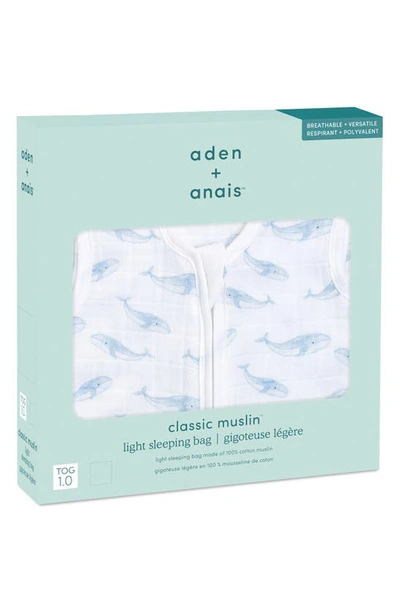 Shop Aden + Anais Organic Cotton Muslin Wearable Blanket In Oceanic Blue
