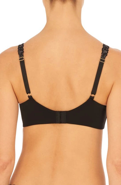 Natori Pure Luxe Lace-trim Wireless Contour Bra In Black