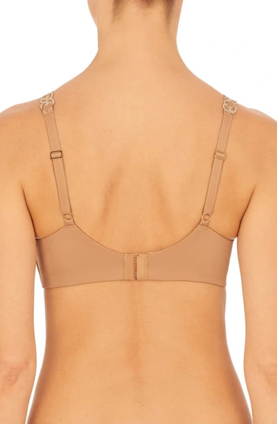 Natori Pure Luxe Lace-trim Wireless Contour Bra In Cafe