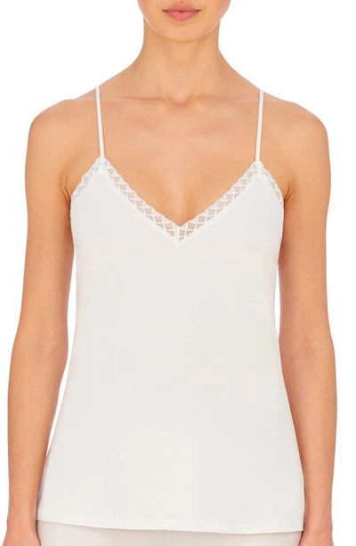 Shop Natori Bliss Lace Edge High-low Cotton Camisole In White