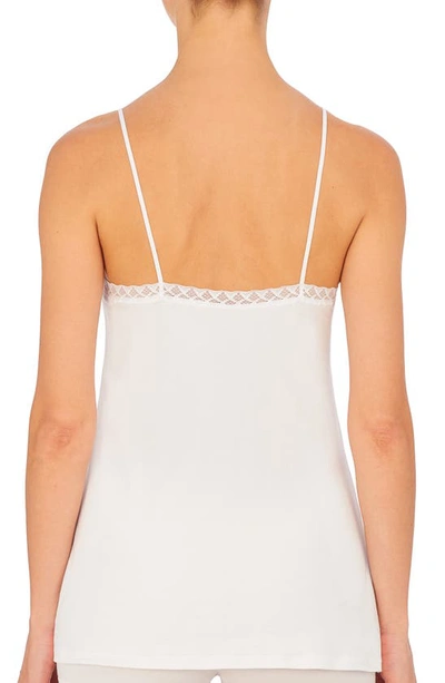 Shop Natori Bliss Lace Edge High-low Cotton Camisole In White