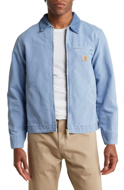 Shop Carhartt Detroit Organic Cotton Zip-up Jacket In Piscine / Piscine