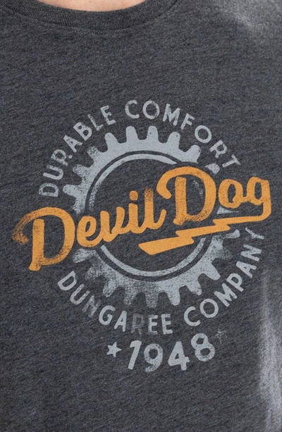 Shop Devil-dog Dungarees Gear Graphic T-shirt In Dark Heather Grey