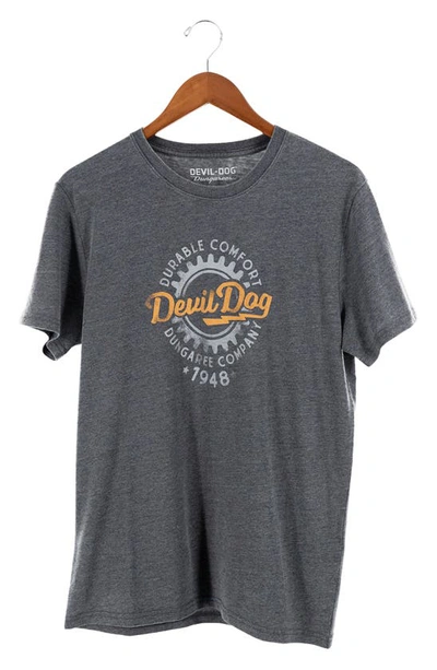 Shop Devil-dog Dungarees Gear Graphic T-shirt In Dark Heather Grey