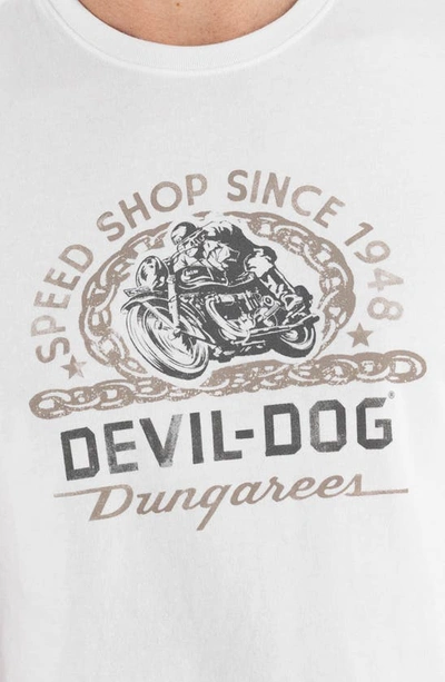Shop Devil-dog Dungarees Speed Shop Graphic T-shirt In White