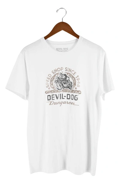Shop Devil-dog Dungarees Speed Shop Graphic T-shirt In White