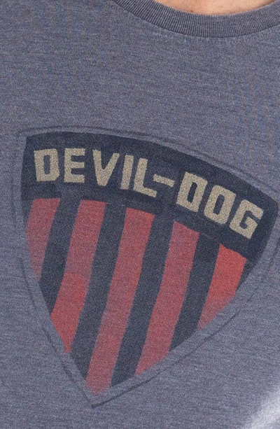 Shop Devil-dog Dungarees Shield Graphic T-shirt In Heather Navy