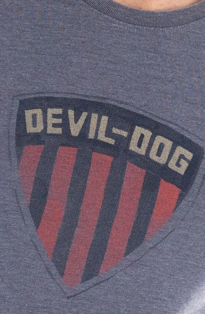 Devil-dog Dungarees Shield Graphic T-shirt In Heather Navy