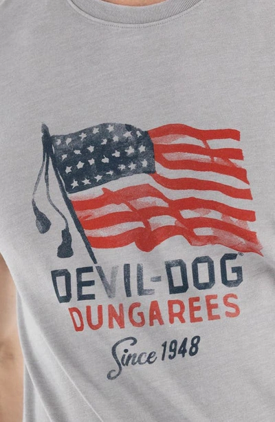 Shop Devil-dog Dungarees Flag Forward Graphic T-shirt In Heather Storm