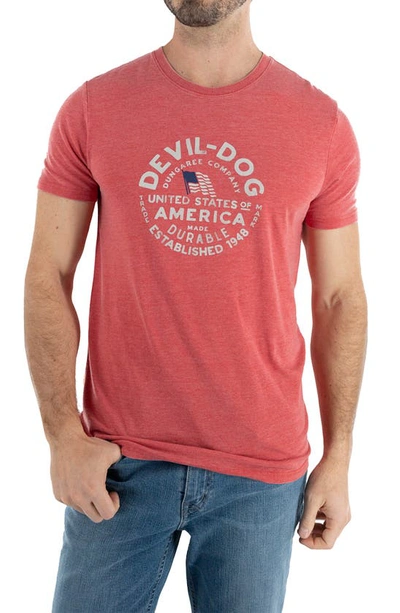 Shop Devil-dog Dungarees Usa Stamp Graphic T-shirt In Heather Red