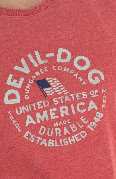 Shop Devil-dog Dungarees Usa Stamp Graphic T-shirt In Heather Red