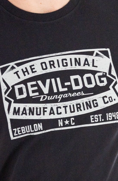 Shop Devil-dog Dungarees Patch Graphic T-shirt In Black