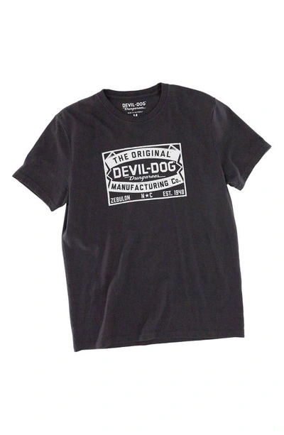 Devil-dog Dungarees Patch Graphic T-shirt In Black