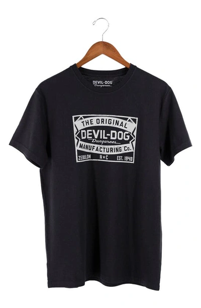 Devil-dog Dungarees Patch Graphic T-shirt In Black