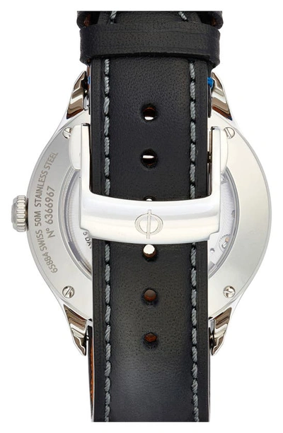 Shop Baume & Mercier Clifton Baumatic Leather Strap Watch, 40mm In White Porcelain-like