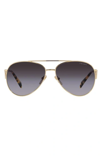 Shop Prada 58mm Gradient Pilot Sunglasses In Grey Flash