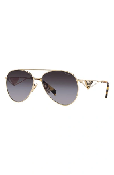 Prada 58mm Gradient Pilot Sunglasses In Grey Flash