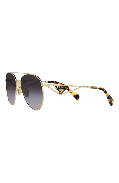 Prada 58mm Gradient Pilot Sunglasses In Grey Flash