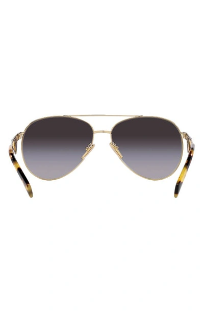 Prada 58mm Gradient Pilot Sunglasses In Grey Flash