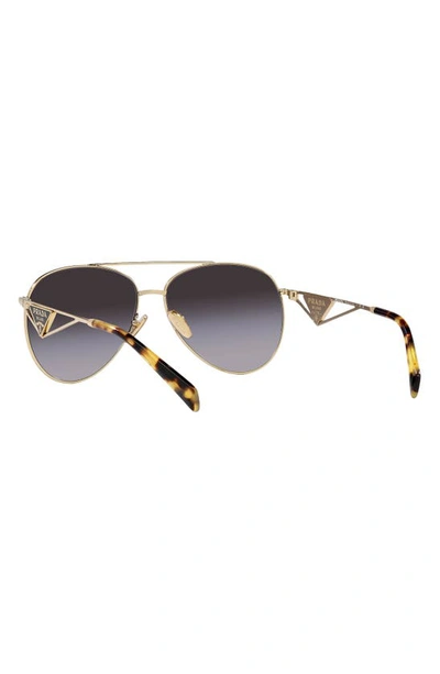 Prada 58mm Gradient Pilot Sunglasses In Grey Flash