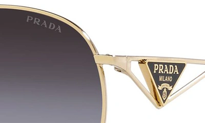 Prada 58mm Gradient Pilot Sunglasses In Grey Flash