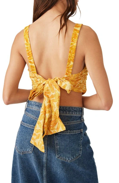 Free People All Tied Up Top In Yellow Combo