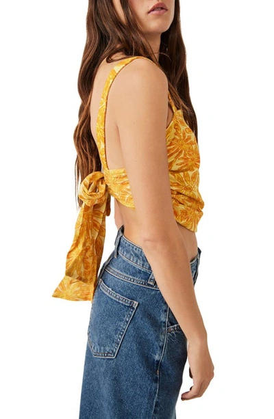 Free People All Tied Up Top In Yellow Combo