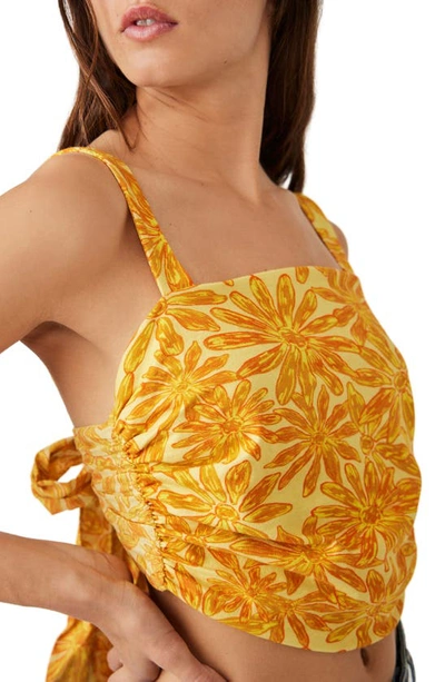 Free People All Tied Up Top In Yellow Combo