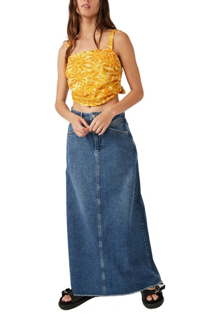 Free People All Tied Up Top In Yellow Combo
