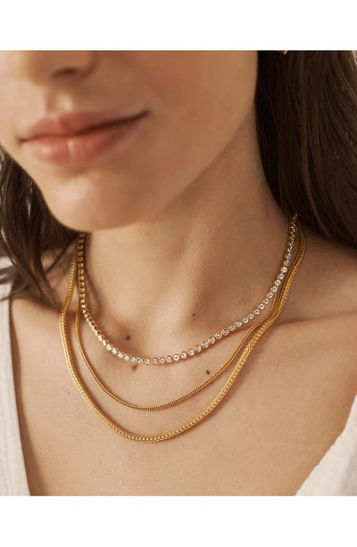 Shop Monica Vinader Juno Chain Necklace In 18ct Gold Vermeil/ Ss