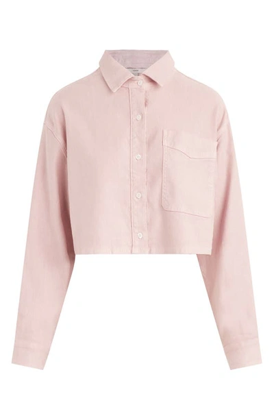 Shop Hudson Oversize Crop Button-up Shirt In Zephyr