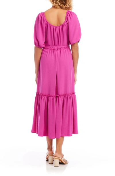 Shop Karen Kane Puff Sleeve Maxi Dress In Berry