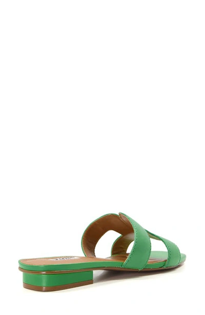 Dune London Loupe Slide Sandal In Green