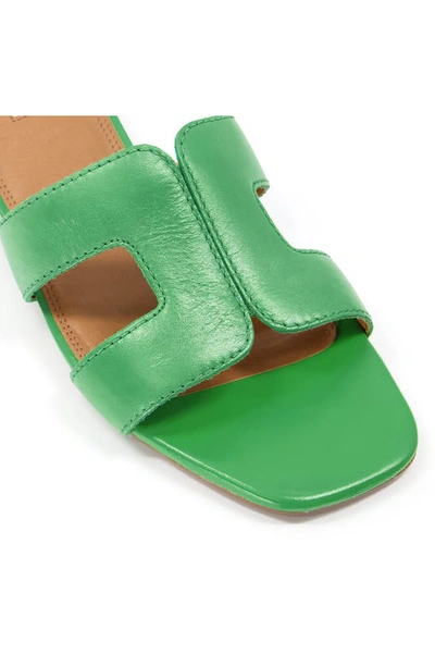 Dune London Loupe Slide Sandal In Green