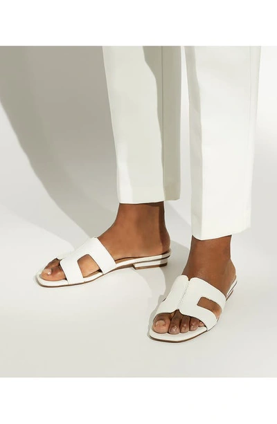 Dune London Loupe Slide Sandal In White