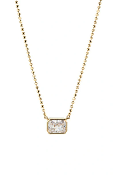 Shop Nadri Emerald Cut Cubic Zirconia Pendant Necklace In Gold
