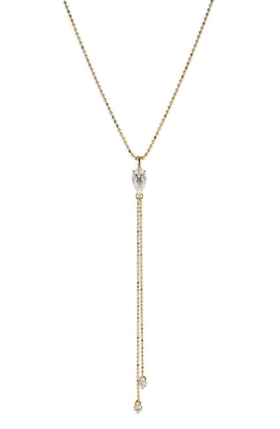 Shop Nadri Cubic Zirconia Pear Drop Y-necklace In Gold