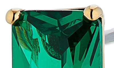 Nadri Isle Linear Cubic Zirconia Drop Earrings In Gold/emerald