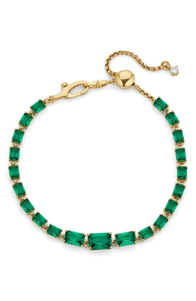 Shop Nadri Isle Cubic Zirconia Bracelet In Gold/emerald