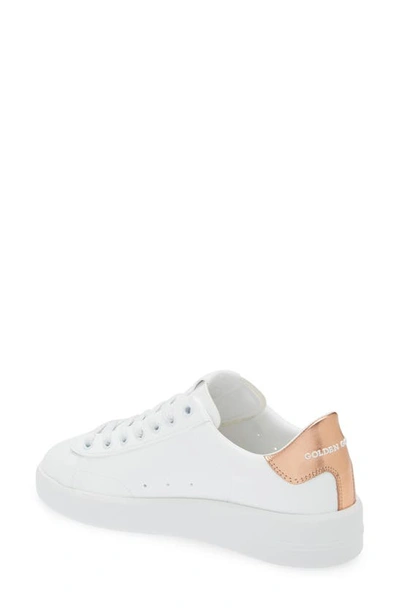 Golden Goose Purestar Leather Sneakers In White/ Bronze